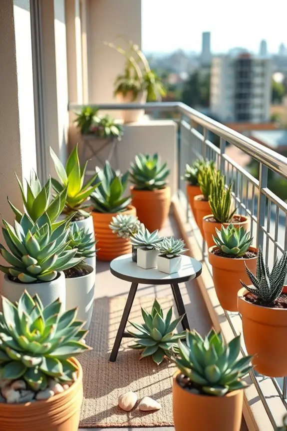 vibrant succulent balcony oasis