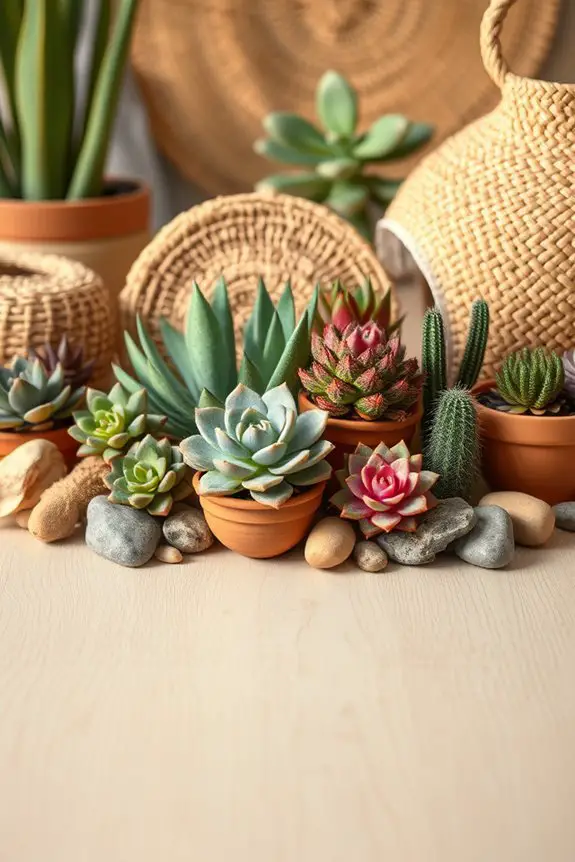 vibrant succulent cacti arrangements