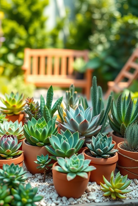 vibrant succulent outdoor display