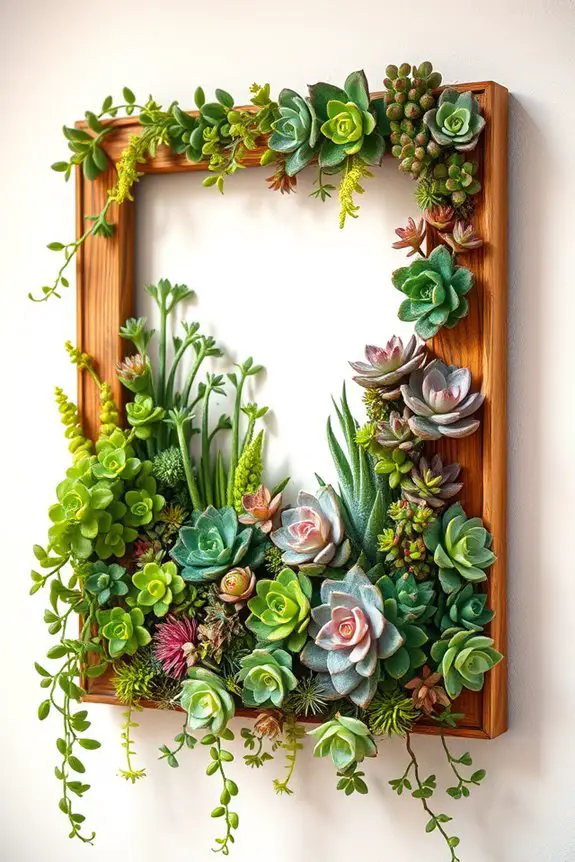 vibrant succulent wall decor