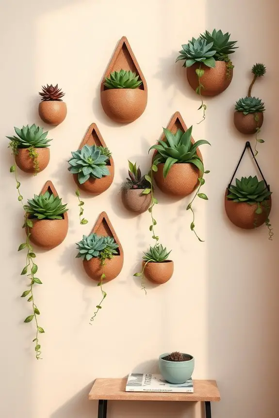 vibrant succulent wall decor