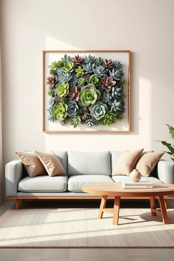 vibrant succulent wall decor