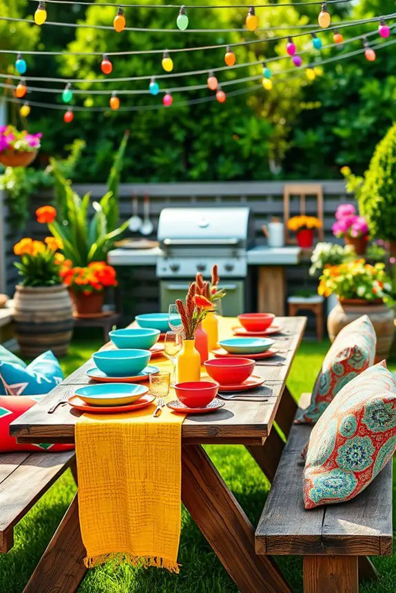vibrant summer bbq decor