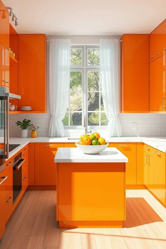 vibrant tangerine kitchen accent