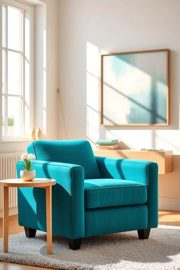 vibrant teal energizes decor