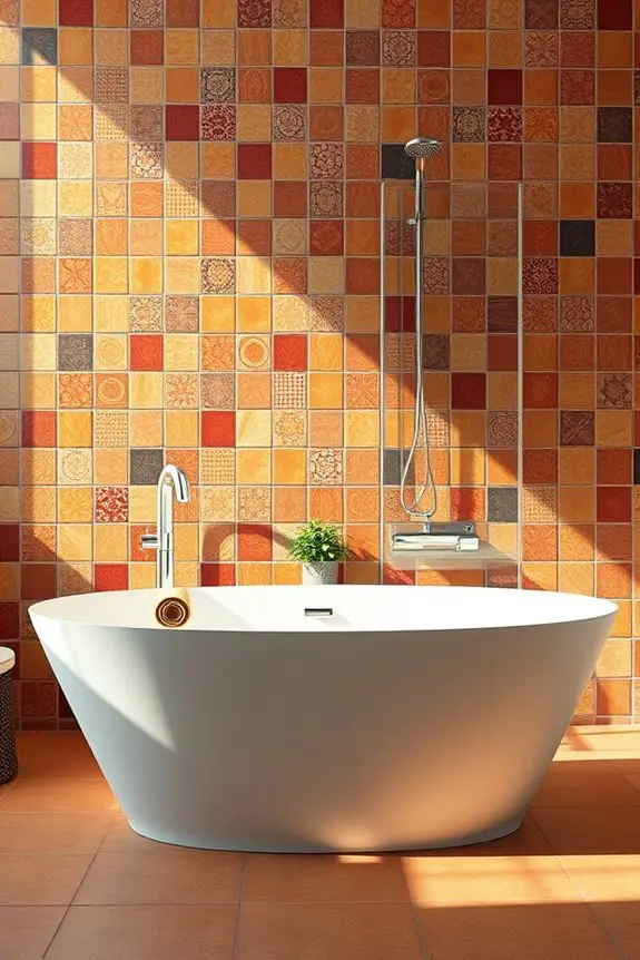 vibrant terracotta tile accents