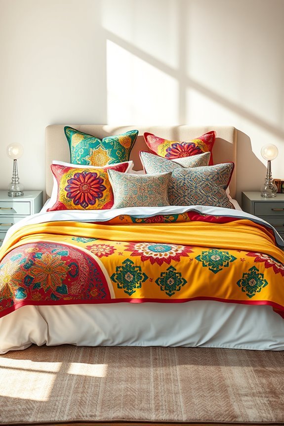 vibrant textured patterned linens