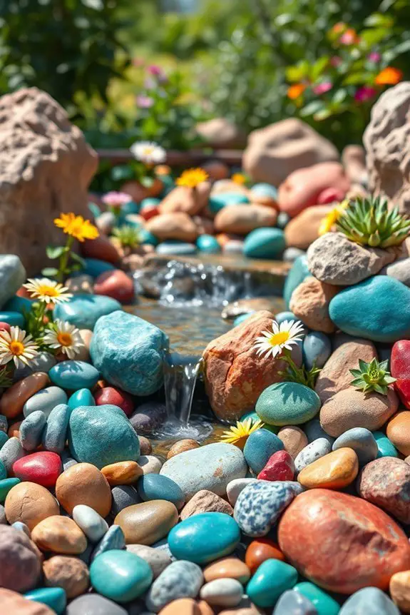 vibrant textured rock garden