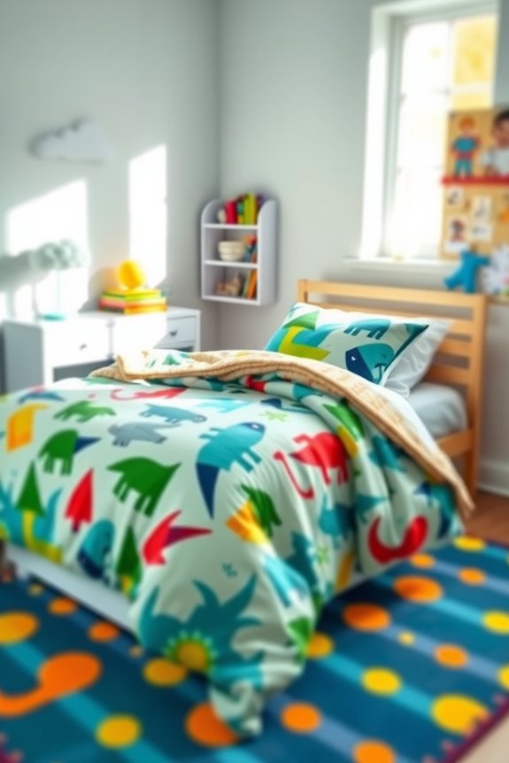 vibrant themed bed linens