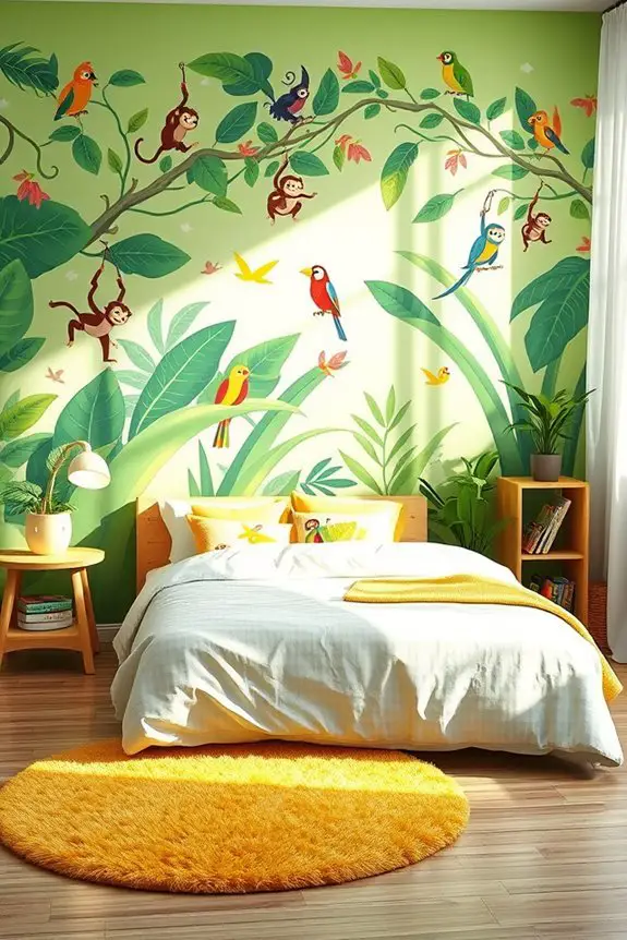 vibrant themed wall murals