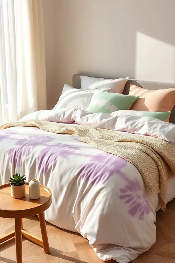 vibrant tie dye bed linens