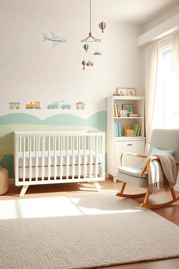 vibrant transportation themed nursery