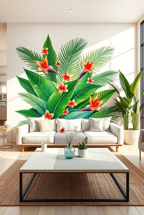 vibrant tropical wall decor