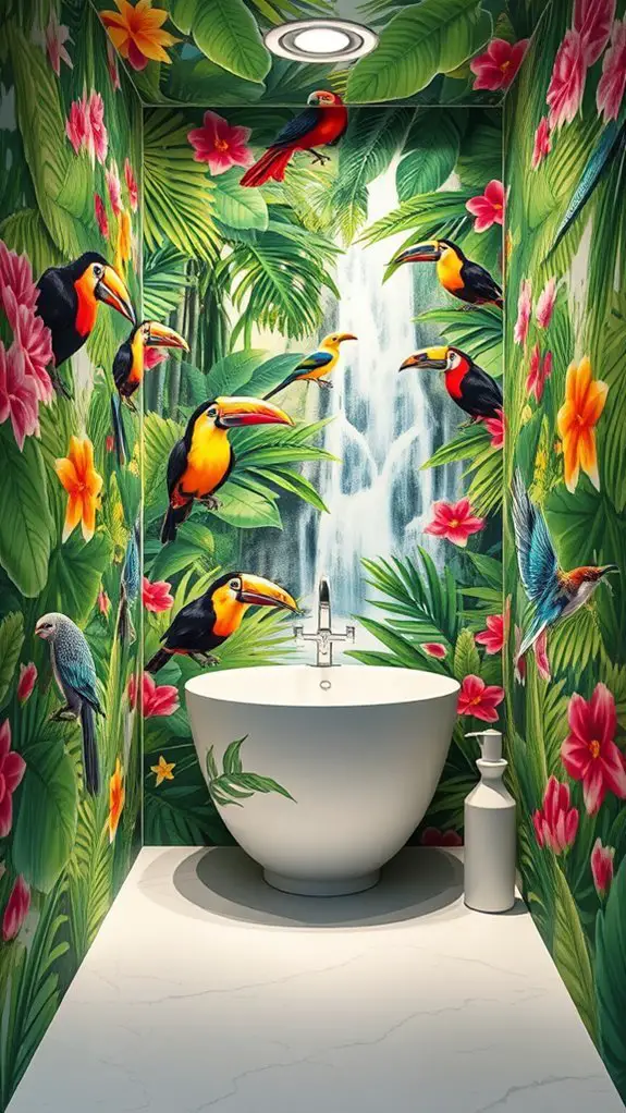 vibrant tropical wildlife art