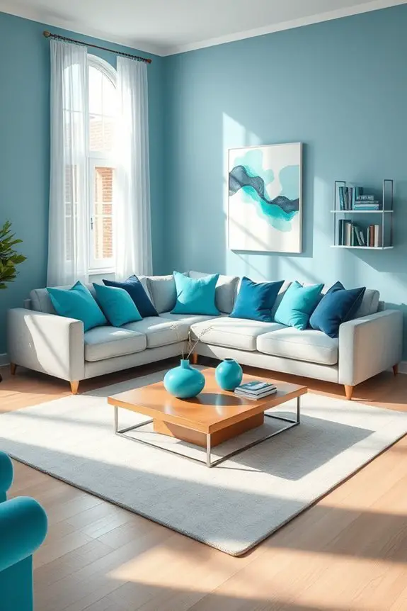 vibrant turquoise decor accents