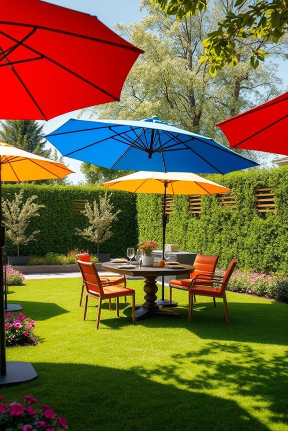 vibrant umbrellas for outdoor relaxation