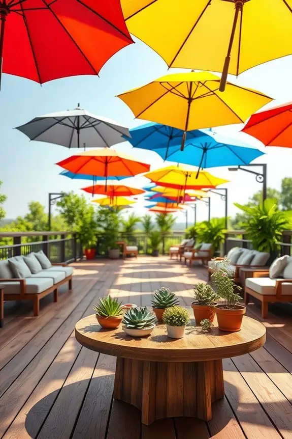 vibrant umbrellas for relaxation