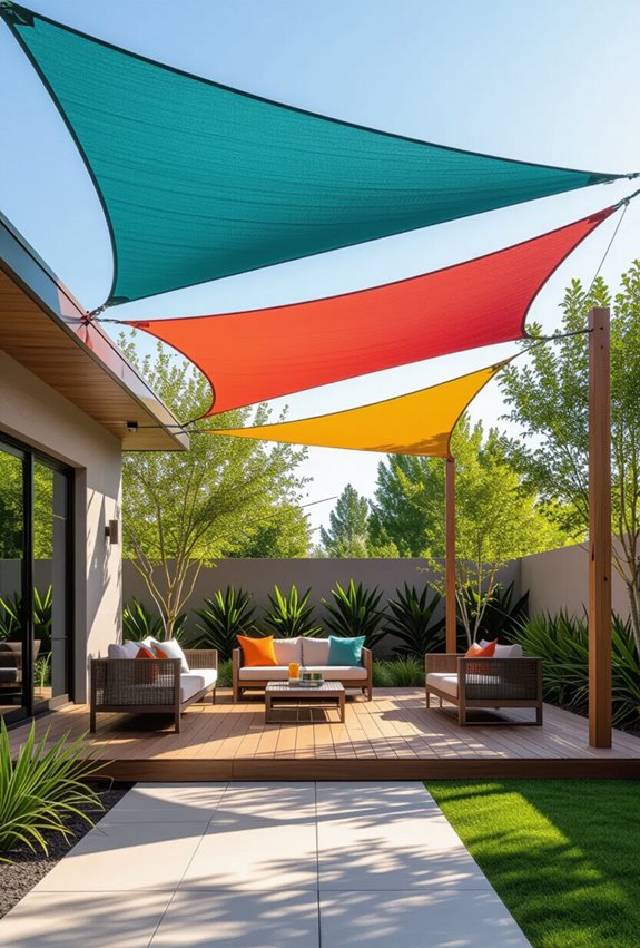 vibrant uv resistant shade sails