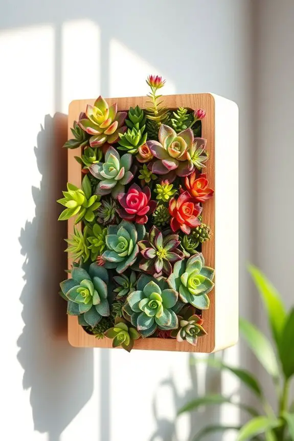 vibrant vertical succulent garden