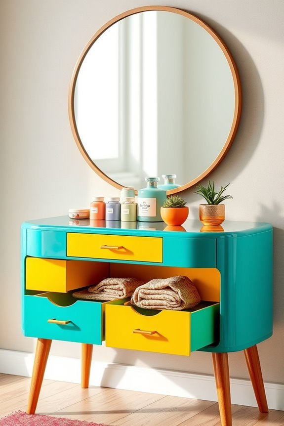 vibrant vintage dressing table