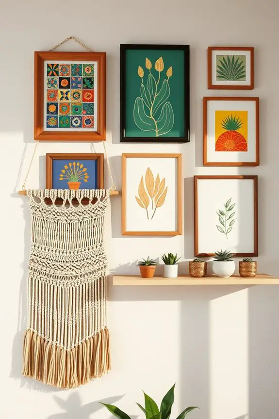 vibrant wall art display