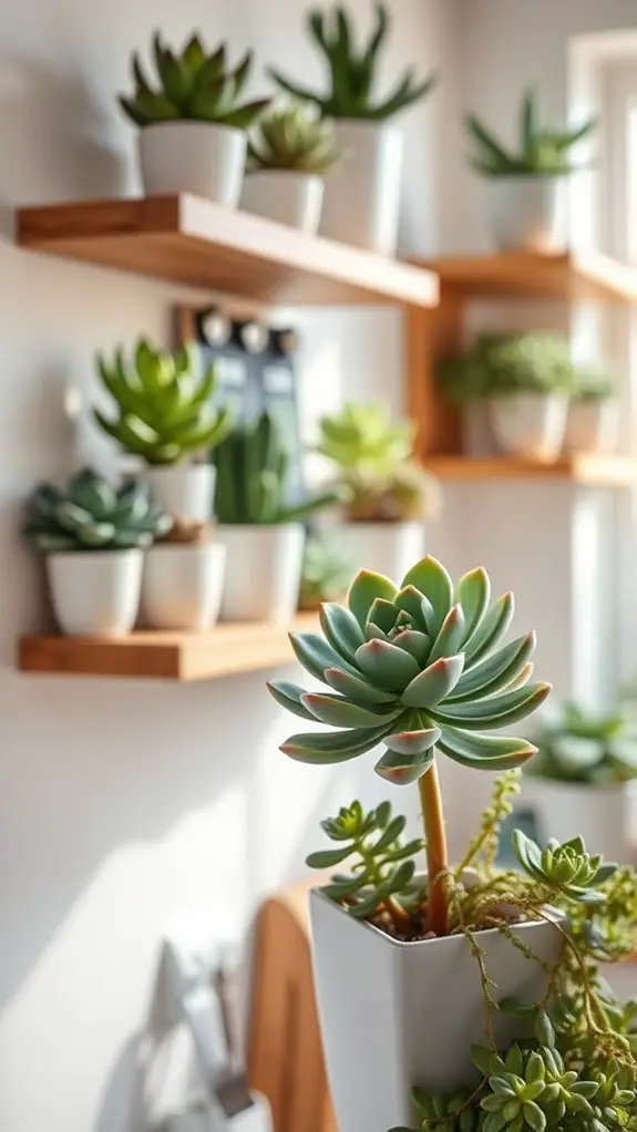 vibrant wall succulent planters