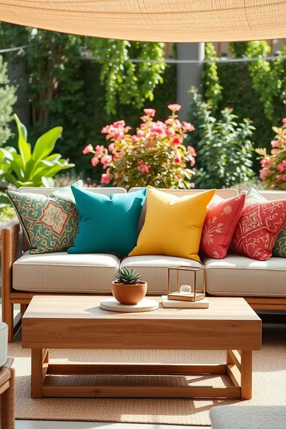 vibrant weather resistant cushions