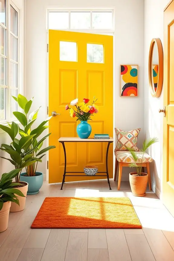 vibrant welcoming entryway decor