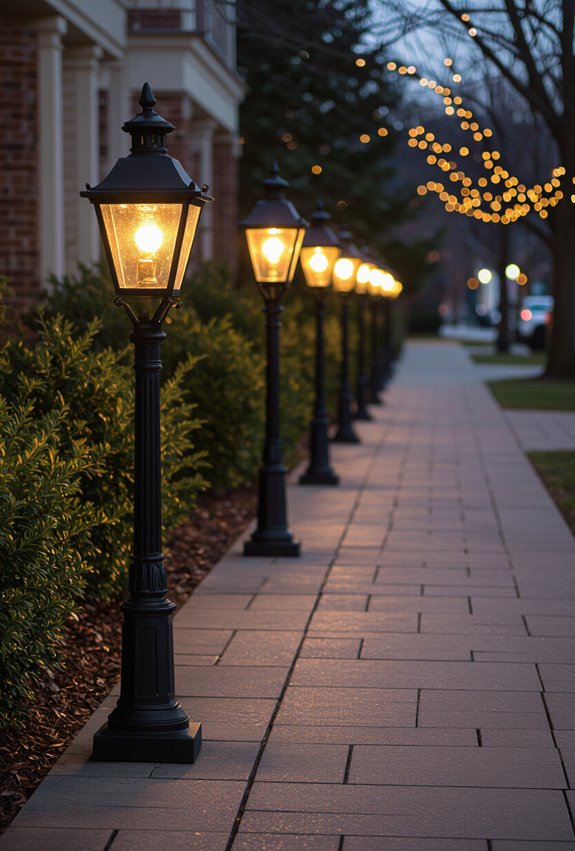 victorian gas lamp walkway lighting