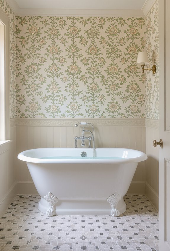 victorian patterned bathroom elegance