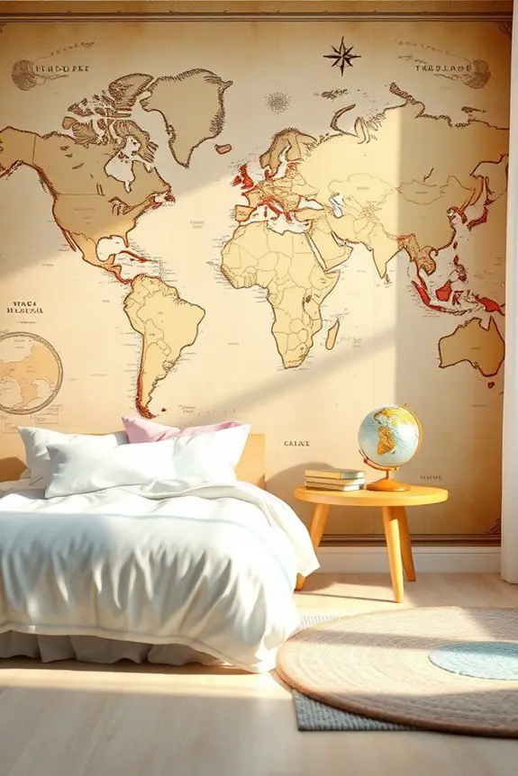 vintage adventure map decor
