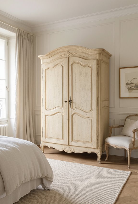 vintage armoire anchors room