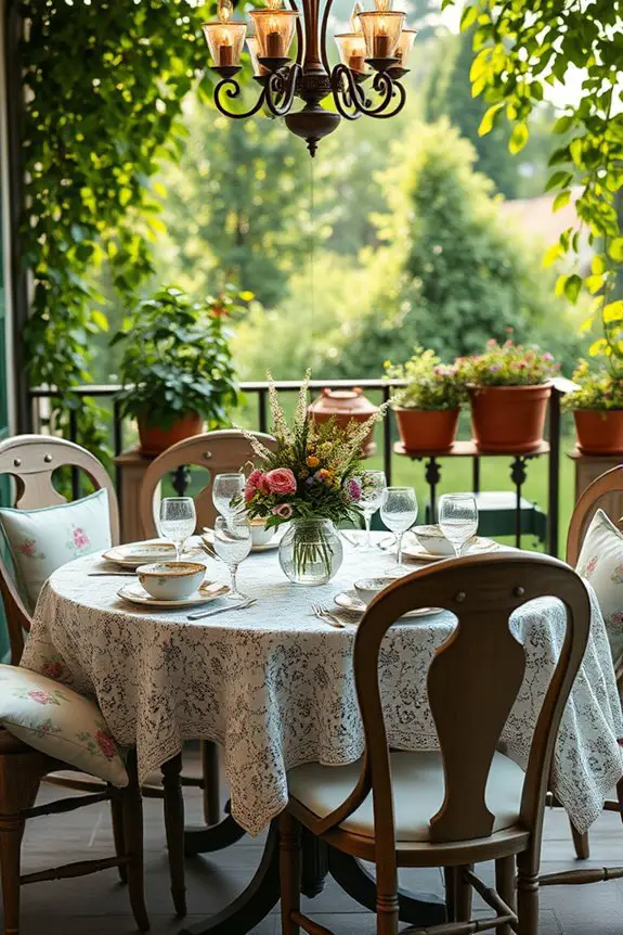 vintage balcony dining charm