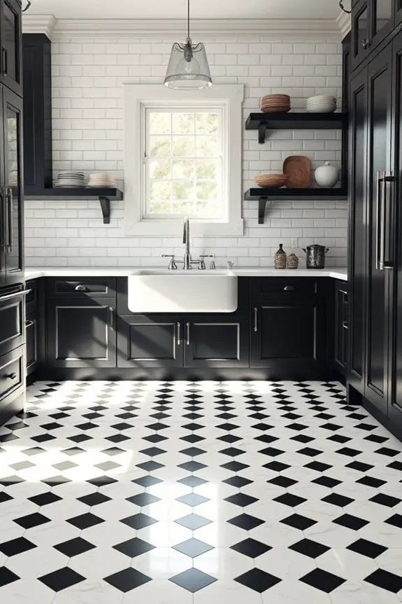 vintage black and white tiles