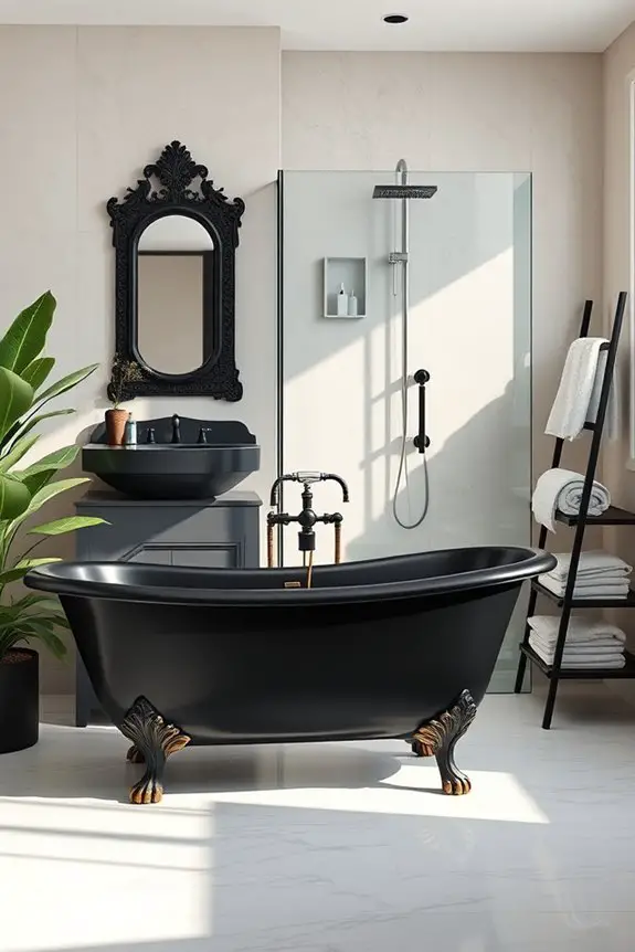 vintage black bathroom elegance