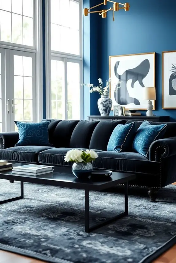 vintage blue black decor charm