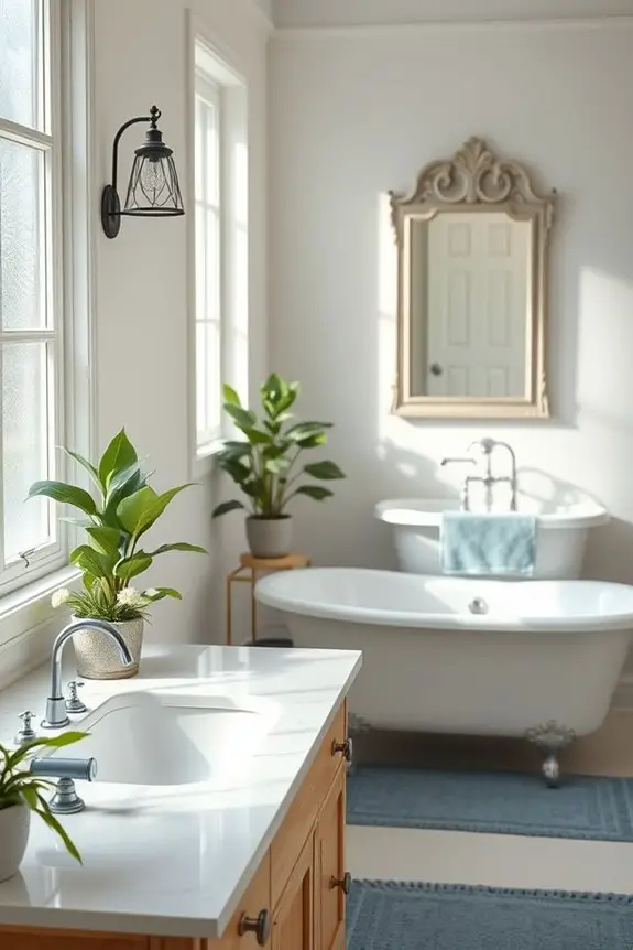 vintage blue hardware accents