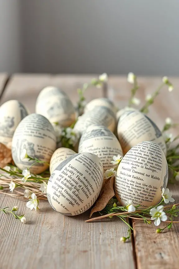 vintage book page eggs