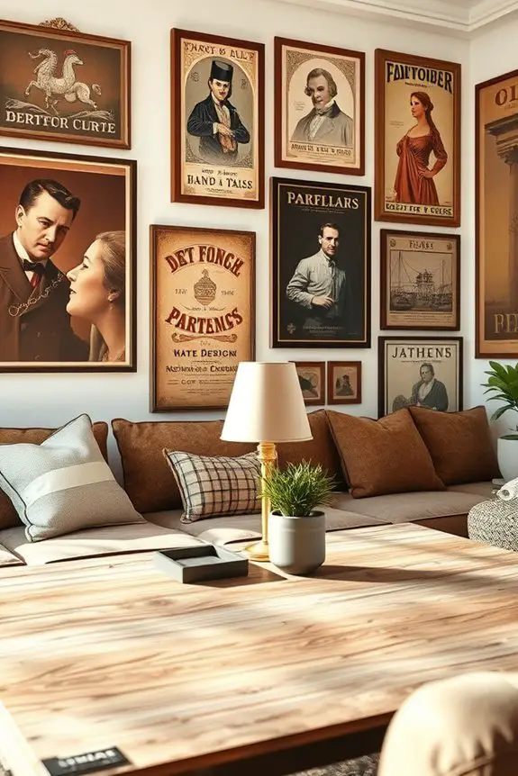 vintage brown wall posters
