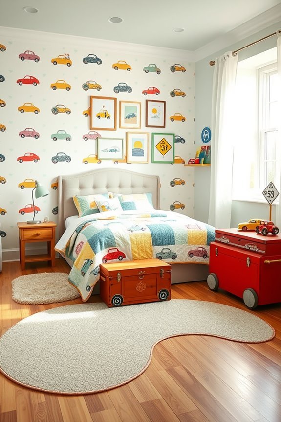 vintage car themed bedroom decor