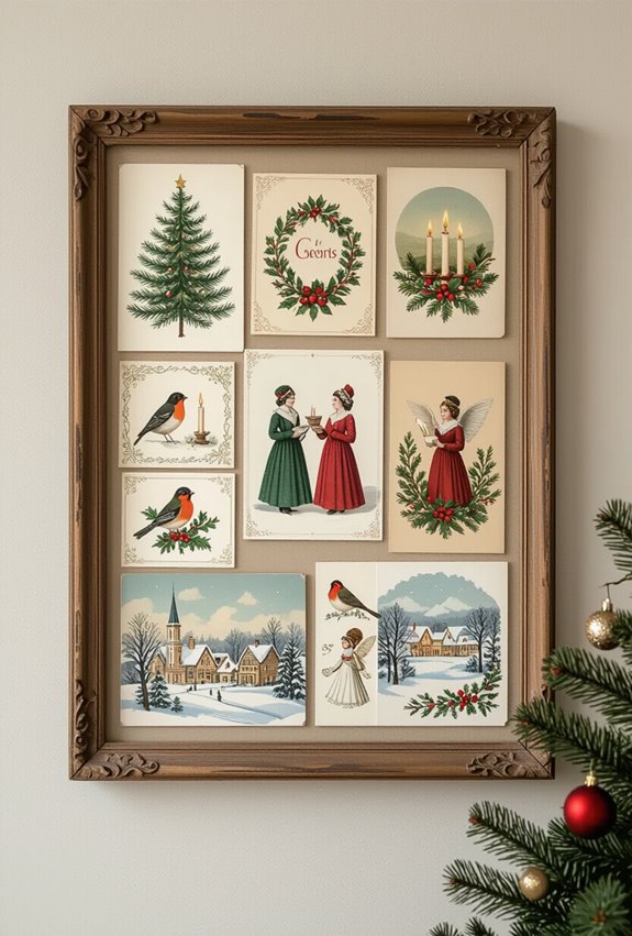 vintage card collage frame