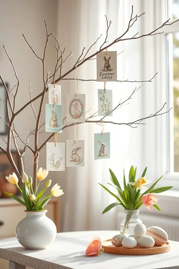 vintage card easter decorations