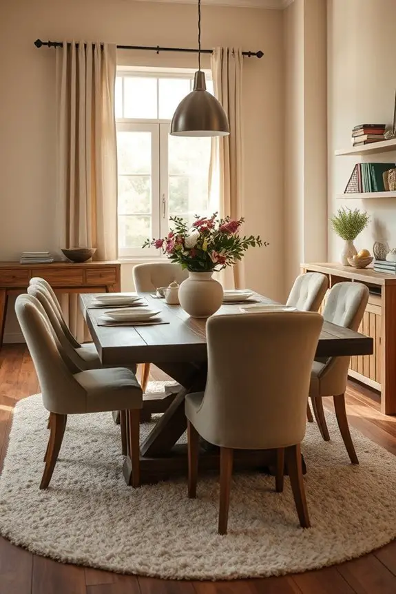 vintage charm enhances dining