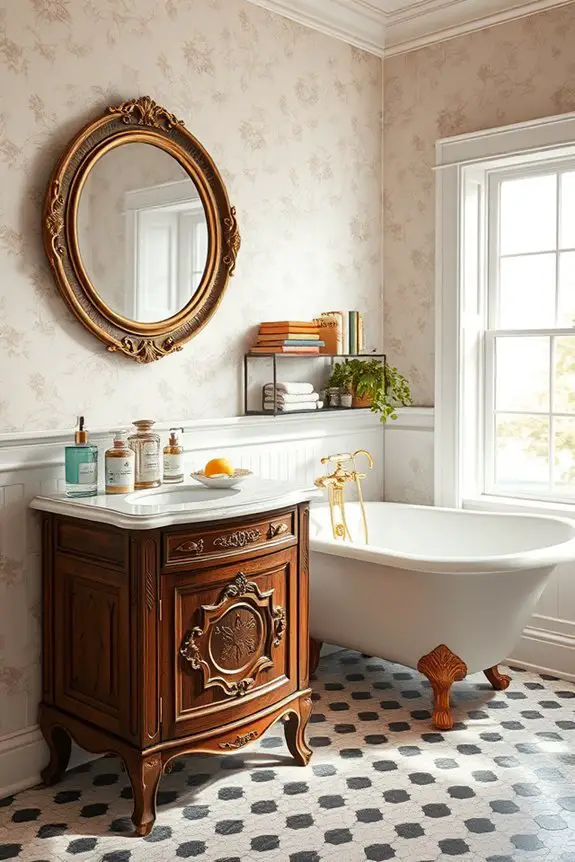 vintage charm in bathrooms