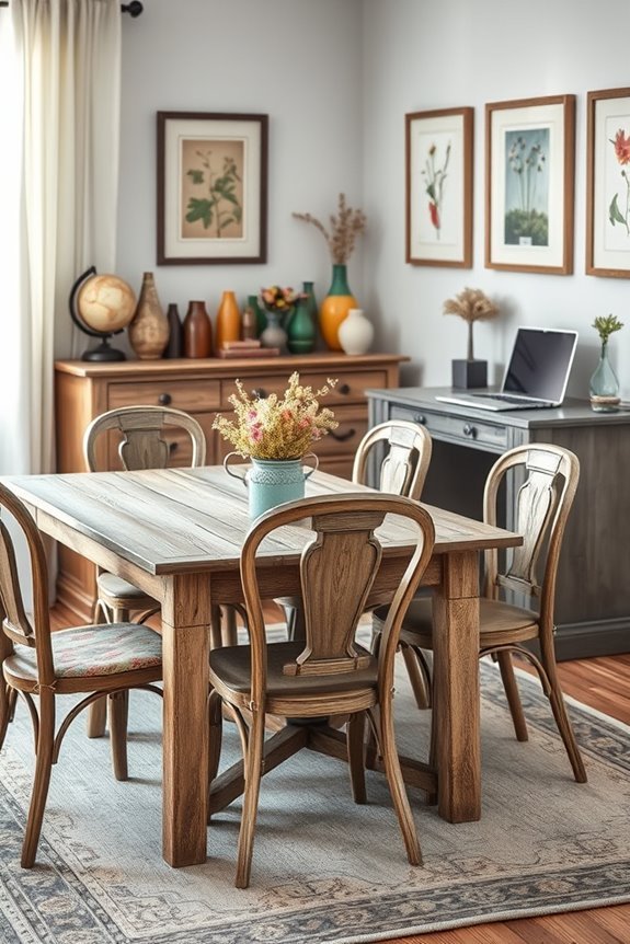 vintage charm in home office