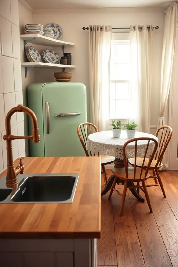vintage charm in kitchenettes