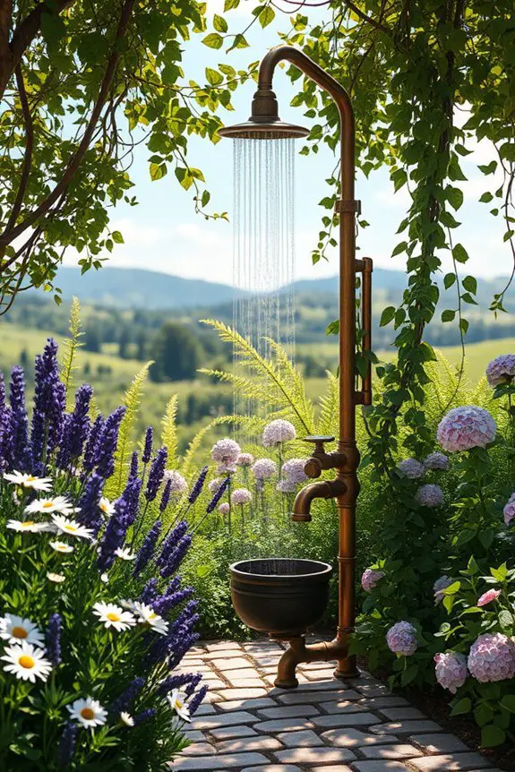 vintage charm outdoor shower