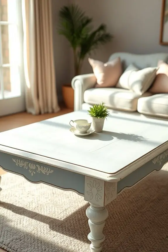 vintage chic coffee table makeover