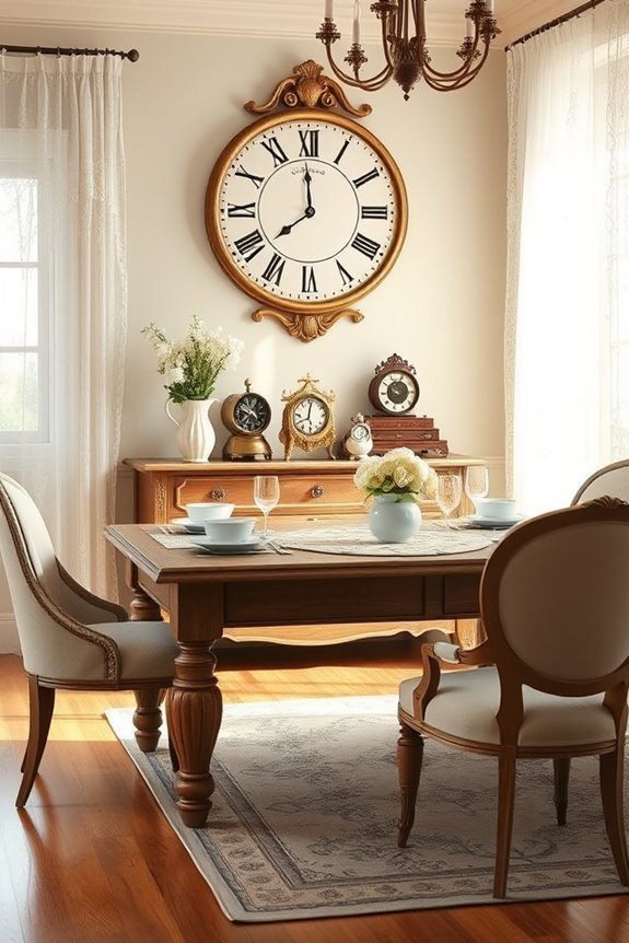 vintage clocks enhance decor
