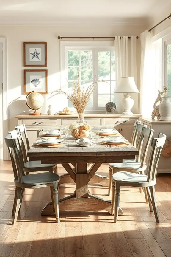 vintage coastal dining decor